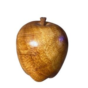 Wood Apple Paperweight Teacher Desk Gift Accent